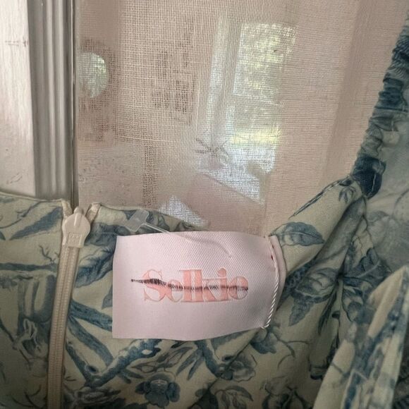 Selkie x Anthropologie The Renaissance Gown In Blue Toile Print - Picture 8 of 14